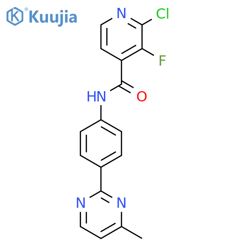 2-chloro-3-fluoro-N-[4-(4-methylpyrimidin-2-yl)phenyl]pyridine-4-carboxamide structure