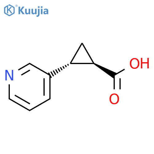 (1R,2R)-2-(pyridin-3-yl)cyclopropane-1-carboxylic acid structure