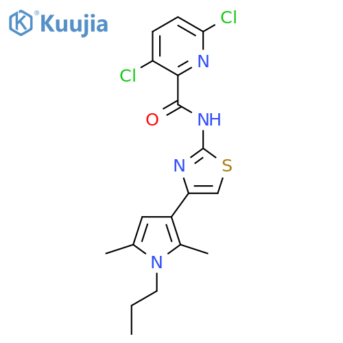 3,6-dichloro-N-[4-(2,5-dimethyl-1-propyl-1H-pyrrol-3-yl)-1,3-thiazol-2-yl]pyridine-2-carboxamide structure