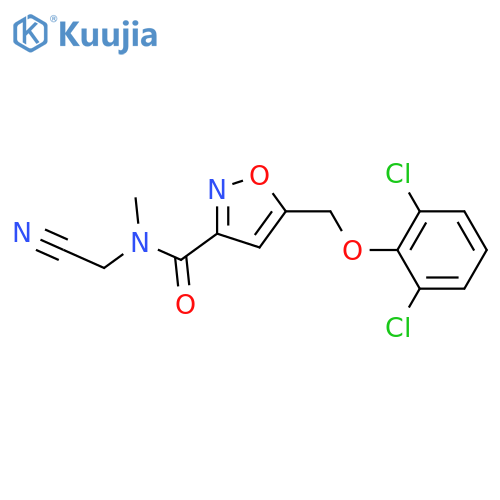 N-(cyanomethyl)-5-[(2,6-dichlorophenoxy)methyl]-N-methyl-1,2-oxazole-3-carboxamide structure