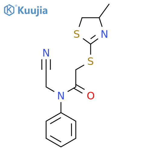 N-(cyanomethyl)-2-(4-methyl-4,5-dihydro-1,3-thiazol-2-yl)sulfanyl-N-phenylacetamide structure