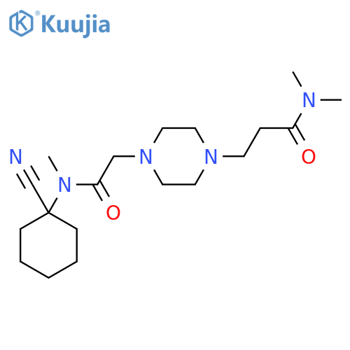3-(4-{[(1-cyanocyclohexyl)(methyl)carbamoyl]methyl}piperazin-1-yl)-N,N-dimethylpropanamide structure