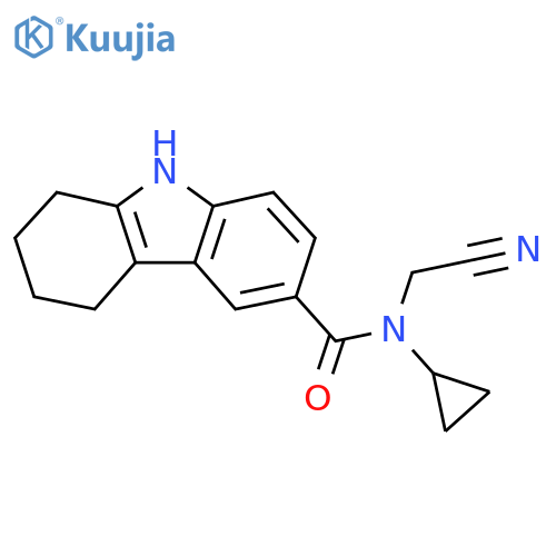 N-(cyanomethyl)-N-cyclopropyl-2,3,4,9-tetrahydro-1H-carbazole-6-carboxamide structure