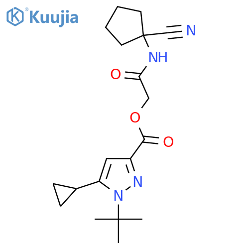 [(1-cyanocyclopentyl)carbamoyl]methyl 1-tert-butyl-5-cyclopropyl-1H-pyrazole-3-carboxylate structure