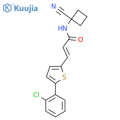 (E)-3-[5-(2-Chlorophenyl)thiophen-2-yl]-N-(1-cyanocyclobutyl)prop-2-enamide structure