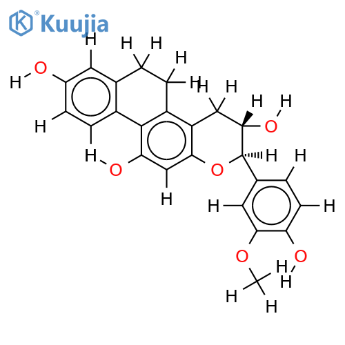 (2R,3S)-trans-2-(4-hydroxy-3-methoxyphenyl)-2,3,5,6-tetrahydrophenanthro[2,1-b]pyran-3,8,11-triol structure