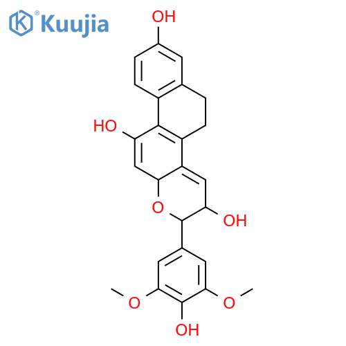 (2R,3S)-2-(4-hydroxy-3,5-dimethoxyphenyl)-2,3,5,6-tetrahydrophenanthro[2,1-b]pyran-3,8,11-triol structure