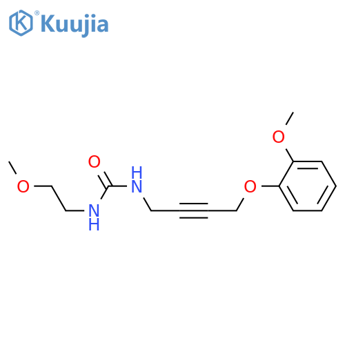 3-(2-methoxyethyl)-1-4-(2-methoxyphenoxy)but-2-yn-1-ylurea structure
