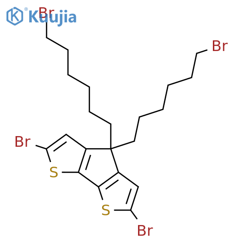 2,6-Dibromo-4,4-bis(6-bromohexyl)-4H-cyclopenta[1,2-b:5,4-b']dithiophene structure