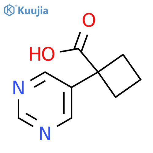 1-(pyrimidin-5-yl)cyclobutane-1-carboxylic acid structure
