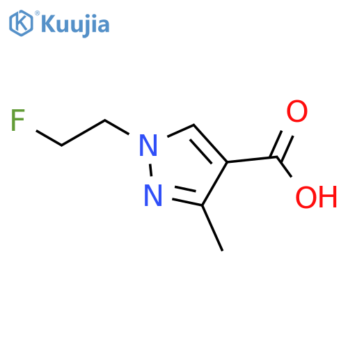 1-(2-fluoroethyl)-3-methyl-1H-pyrazole-4-carboxylic acid structure