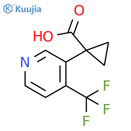 1-4-(trifluoromethyl)pyridin-3-ylcyclopropane-1-carboxylic acid structure
