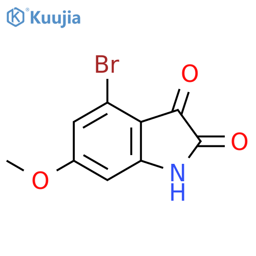 4-bromo-6-methoxy-2,3-dihydro-1H-indole-2,3-dione structure
