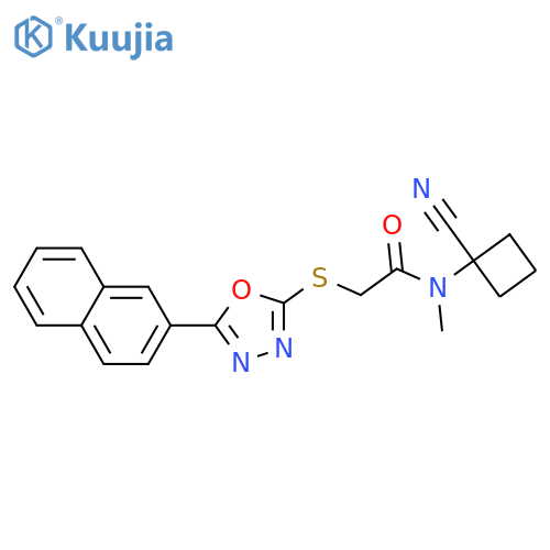 N-(1-cyanocyclobutyl)-N-methyl-2-{[5-(naphthalen-2-yl)-1,3,4-oxadiazol-2-yl]sulfanyl}acetamide structure