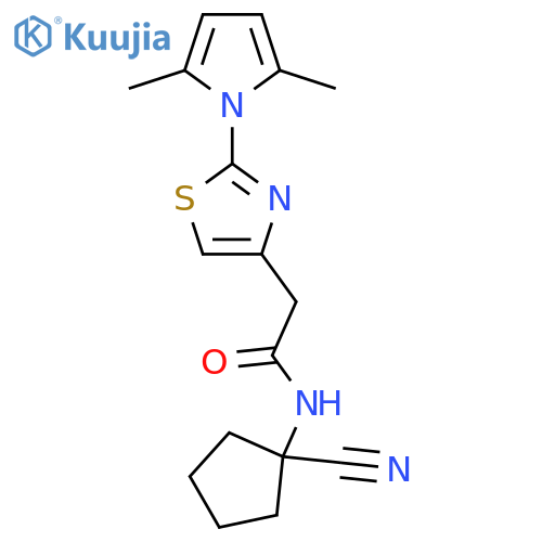 N-(1-cyanocyclopentyl)-2-[2-(2,5-dimethyl-1H-pyrrol-1-yl)-1,3-thiazol-4-yl]acetamide structure