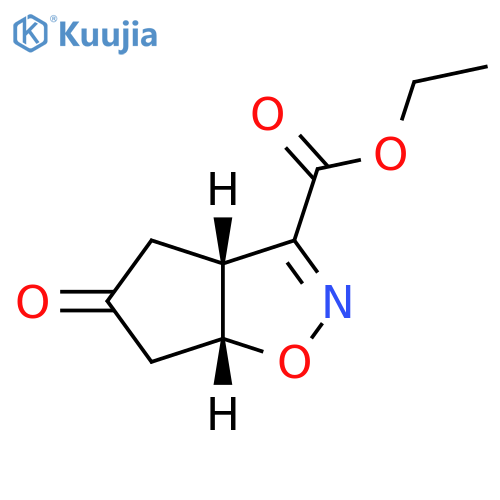 4H-Cyclopent[d]isoxazole-3-carboxylic acid, 3a,5,6,6a-tetrahydro-5-oxo-, ethyl ester, (3aR,6aR)-rel- structure