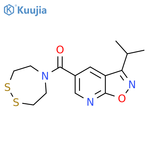 5-[3-(Propan-2-yl)-[1,2]oxazolo[5,4-b]pyridine-5-carbonyl]-1,2,5-dithiazepane structure
