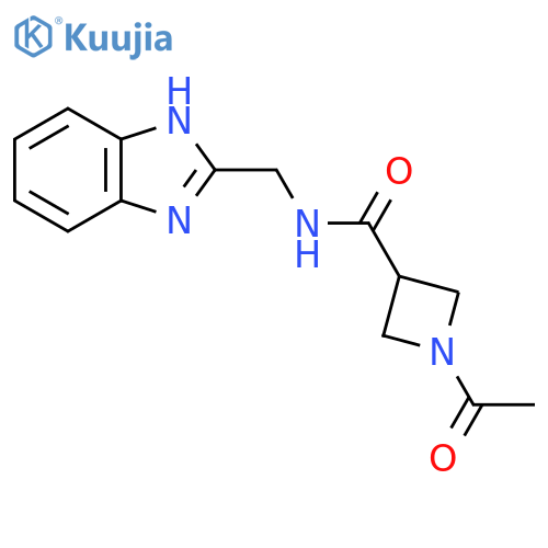 N-((1H-benzo[d]imidazol-2-yl)methyl)-1-acetylazetidine-3-carboxamide structure