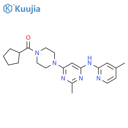 6-(4-cyclopentanecarbonylpiperazin-1-yl)-2-methyl-N-(4-methylpyridin-2-yl)pyrimidin-4-amine structure