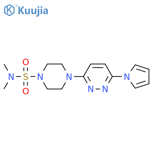 N,N-dimethyl-4-[6-(1H-pyrrol-1-yl)pyridazin-3-yl]piperazine-1-sulfonamide structure