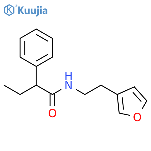 N-[2-(furan-3-yl)ethyl]-2-phenylbutanamide structure