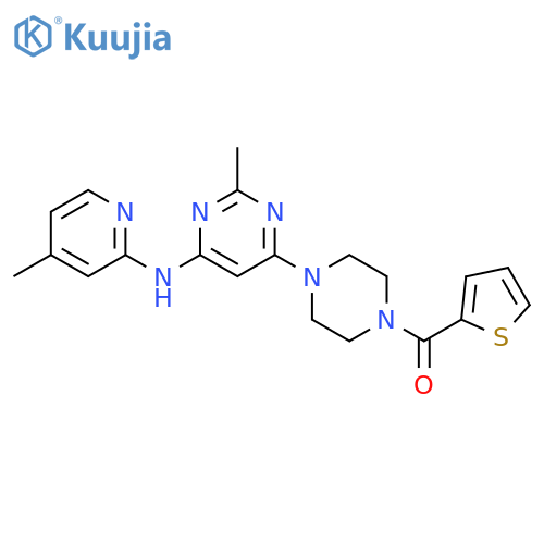 2-methyl-N-(4-methylpyridin-2-yl)-6-[4-(thiophene-2-carbonyl)piperazin-1-yl]pyrimidin-4-amine structure