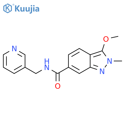 3-methoxy-2-methyl-N-[(pyridin-3-yl)methyl]-2H-indazole-6-carboxamide structure