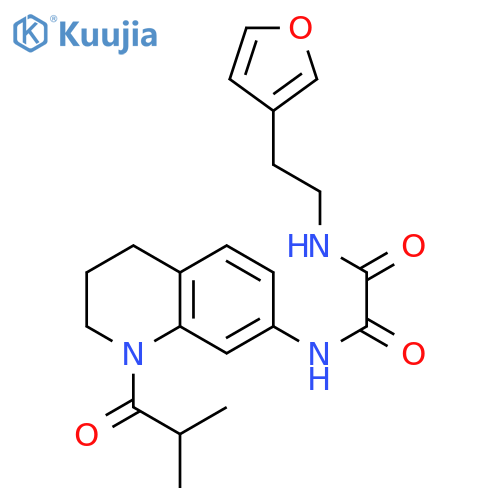 N-[2-(furan-3-yl)ethyl]-N'-[1-(2-methylpropanoyl)-1,2,3,4-tetrahydroquinolin-7-yl]ethanediamide structure