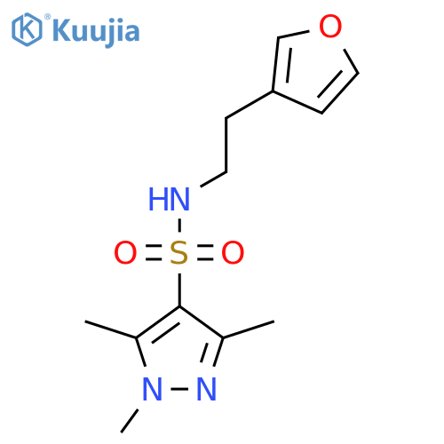N-2-(furan-3-yl)ethyl-1,3,5-trimethyl-1H-pyrazole-4-sulfonamide structure