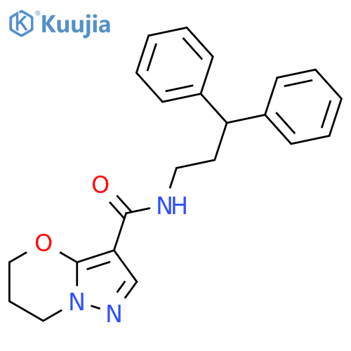 N-(3,3-diphenylpropyl)-5H,6H,7H-pyrazolo3,2-b1,3oxazine-3-carboxamide structure