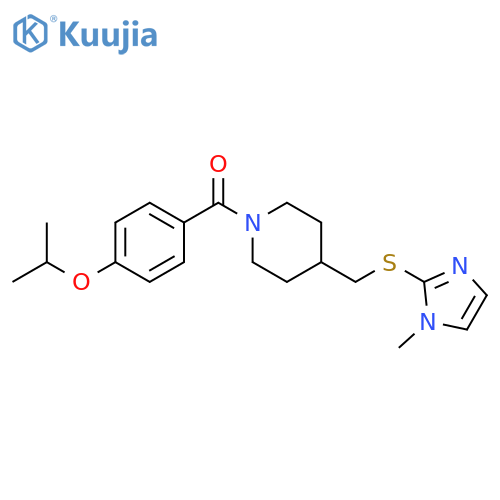 4-{[(1-methyl-1H-imidazol-2-yl)sulfanyl]methyl}-1-[4-(propan-2-yloxy)benzoyl]piperidine structure