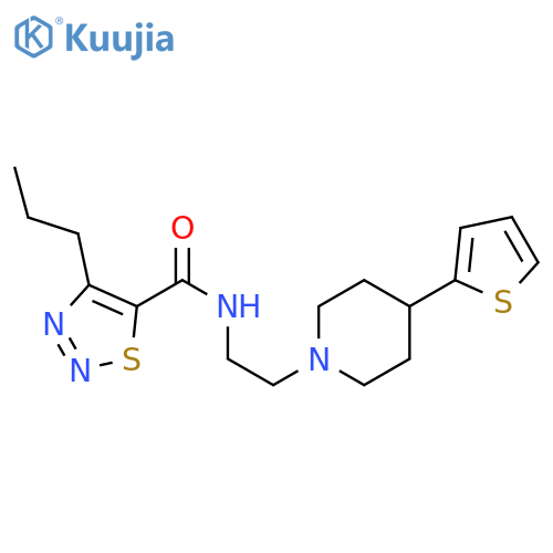 4-propyl-N-{2-[4-(thiophen-2-yl)piperidin-1-yl]ethyl}-1,2,3-thiadiazole-5-carboxamide structure