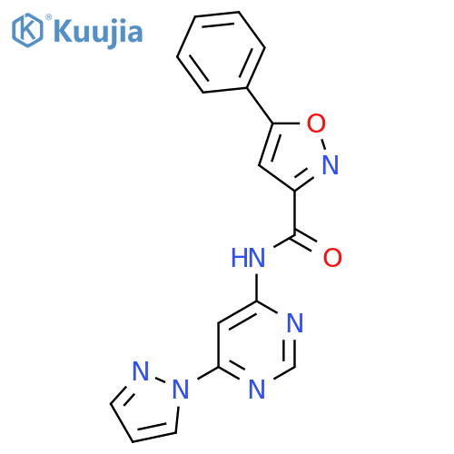 5-phenyl-N-6-(1H-pyrazol-1-yl)pyrimidin-4-yl-1,2-oxazole-3-carboxamide structure