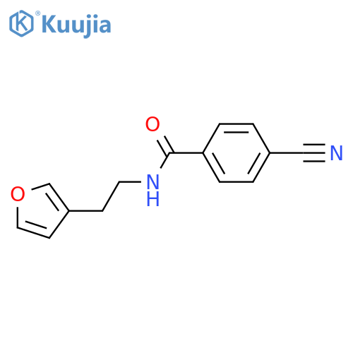4-cyano-N-[2-(furan-3-yl)ethyl]benzamide structure