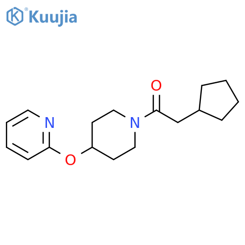 2-cyclopentyl-1-[4-(pyridin-2-yloxy)piperidin-1-yl]ethan-1-one structure