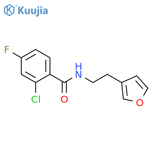 2-chloro-4-fluoro-N-[2-(furan-3-yl)ethyl]benzamide structure