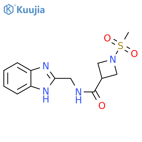 N-[(1H-1,3-benzodiazol-2-yl)methyl]-1-methanesulfonylazetidine-3-carboxamide structure