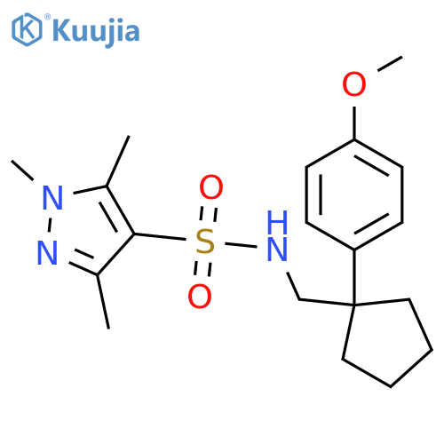 N-{[1-(4-methoxyphenyl)cyclopentyl]methyl}-1,3,5-trimethyl-1H-pyrazole-4-sulfonamide structure