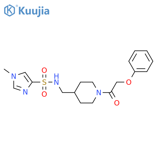 1-methyl-N-{1-(2-phenoxyacetyl)piperidin-4-ylmethyl}-1H-imidazole-4-sulfonamide structure