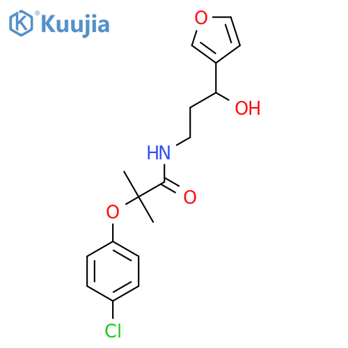 2-(4-chlorophenoxy)-N-3-(furan-3-yl)-3-hydroxypropyl-2-methylpropanamide structure