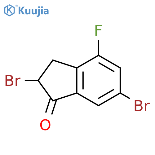 2,6-dibromo-4-fluoro-2,3-dihydro-1H-inden-1-one structure