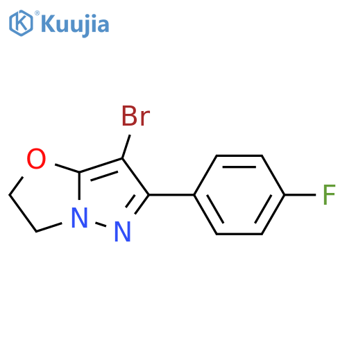 7-bromo-6-(4-fluorophenyl)-2,3-dihydropyrazolo[5,1-b]oxazole structure