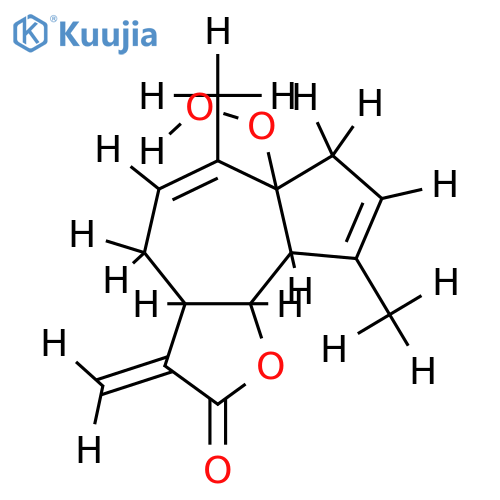 1alpha-hydroperoxy-5alphaH-guaia-3,9,11(13)-trien-12,6alpha-olide structure