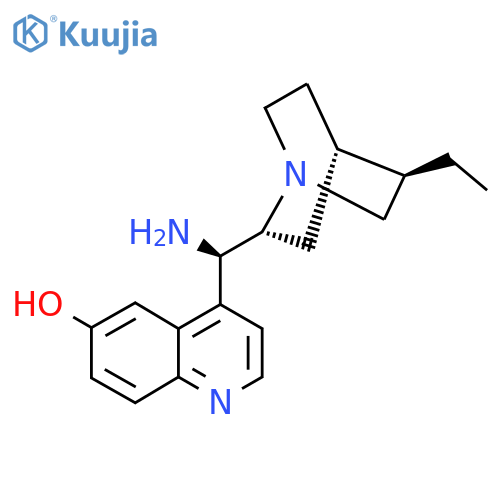 4-[(R)-Amino-[(2R,4S,5R)-5-ethyl-1-azabicyclo[2.2.2]octan-2-yl]methyl]quinolin-6-ol structure