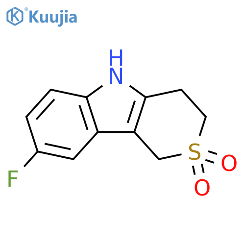 Thiopyrano[4,3-b]indole, 8-fluoro-1,3,4,5-tetrahydro-, 2,2-dioxide structure