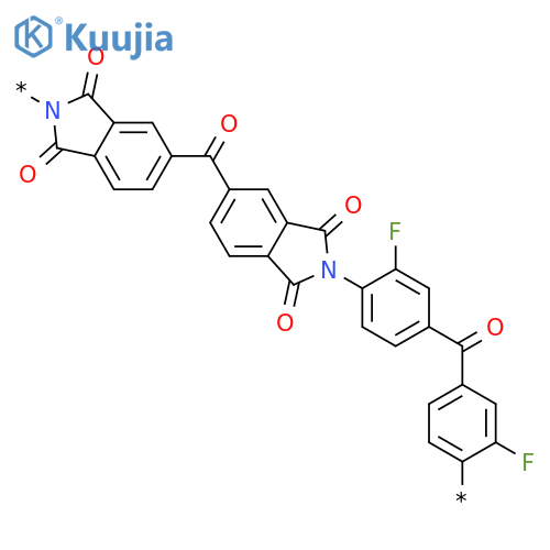 Poly[(1,3-dihydro-1,3-dioxo-2H-isoindole-2,5-diyl)carbonyl(1,3-dihydro-1,3-dioxo-2H-isoindole-5,2-diyl)(2-fluoro-1,4-phenylene)carbonyl(3-fluoro-1,4-phenylene)] structure