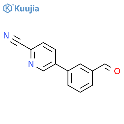 2-Pyridinecarbonitrile, 5-(3-formylphenyl)- structure