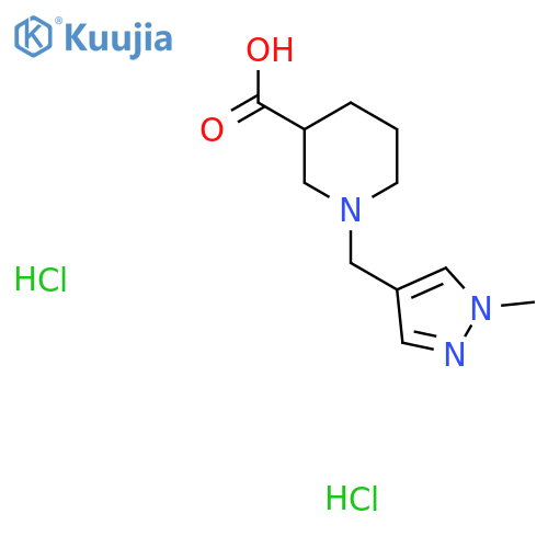1-(1-methyl-1H-pyrazol-4-yl)methylpiperidine-3-carboxylic acid structure