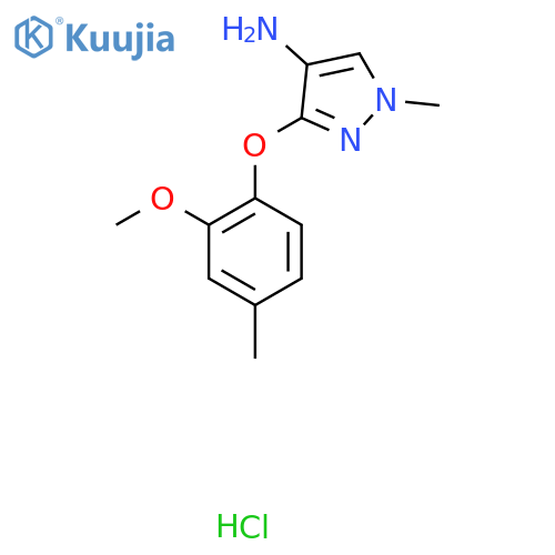 3-(2-Methoxy-4-methylphenoxy)-1-methyl-1H-pyrazol-4-amine hydrochloride structure