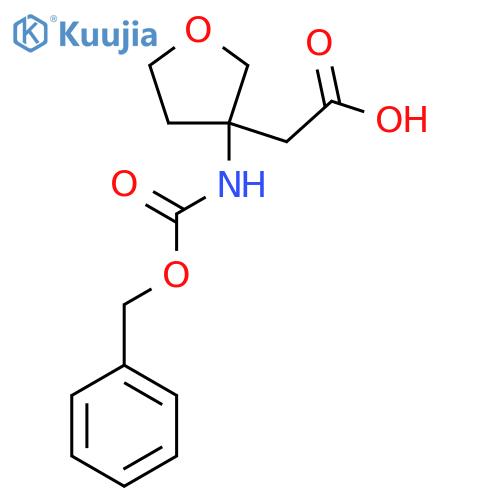 2-(3-{(benzyloxy)carbonylamino}oxolan-3-yl)acetic acid structure